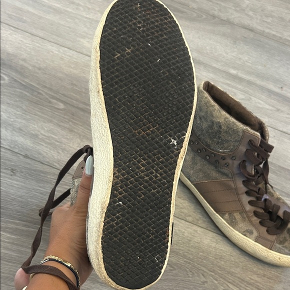 D.A.T.E Premium Sneakers Brand Brown High-Top Women's Sneakers - Picture 8 of 9